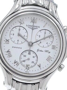 LONGINES Golden wing L3.610.4 Chronograph Date white Dial Quartz Men's